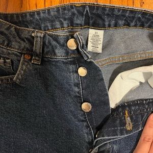 Vintage straight, dark blue jeans
